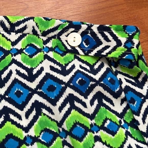 Ruby Rd women’s surfs up geo print navy and green top Size 10 P - Picture 5 of 9